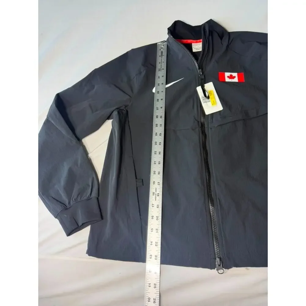 New Women's Nike Canada Team Dri-FIT Full Zip Track Jacket Black Size Small